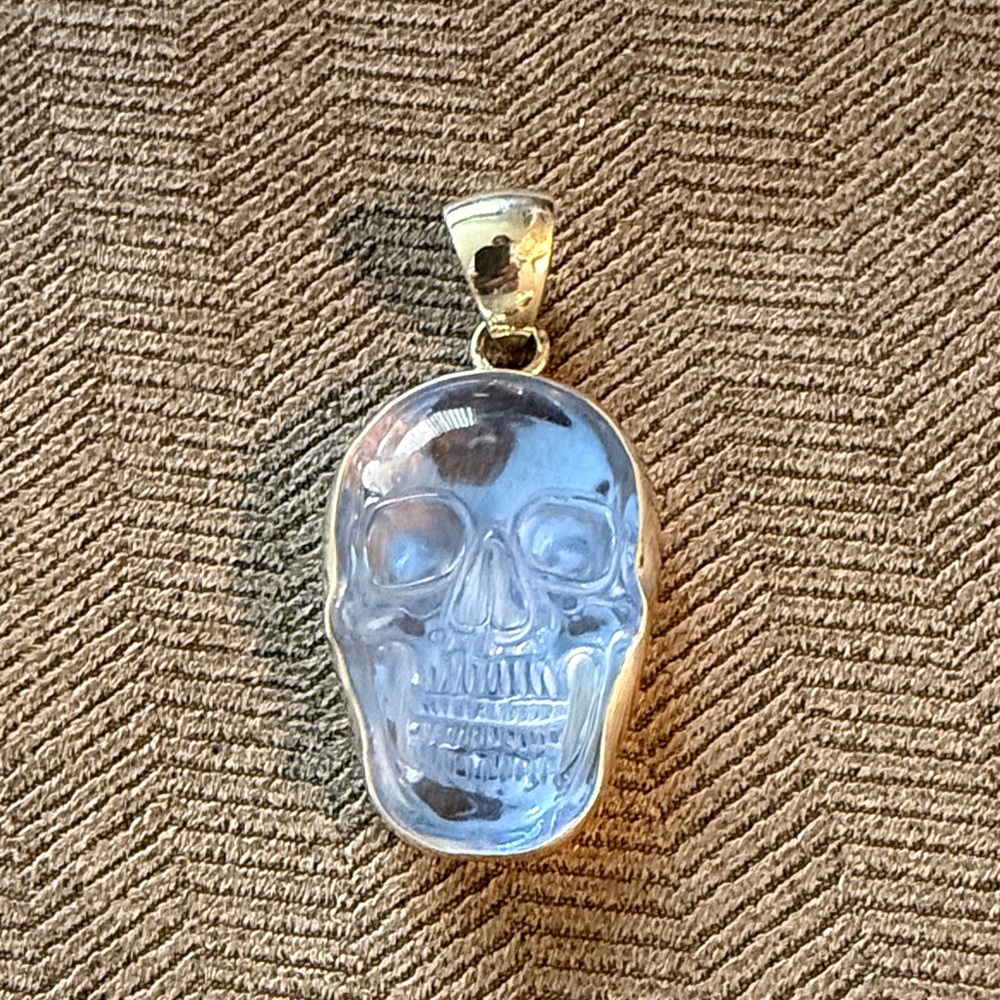 Charles Albert Silver Skull Pendant Necklace